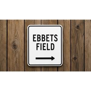 Ebbets Field Arrow Baseball Street Sign Brooklyn New York Dodgers